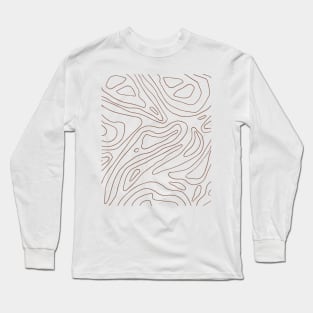 Simple Minimalist Abstract Woby lines Earth Tones Pattern Long Sleeve T-Shirt